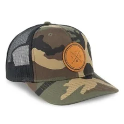 Leather Patch Camo Trucker Hat